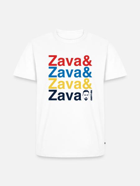 Ted Lasso Zava Schriftzug Bunt - Männer Premium Bio T-Shirt - Weiß