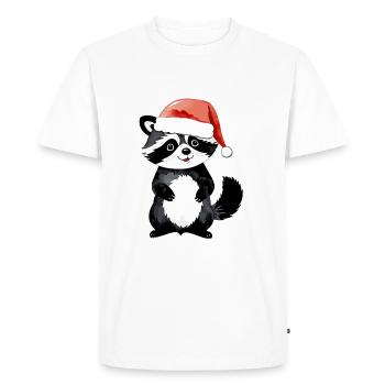 Raton laveur Noël Aquarelles - T-shirt Premium bio Homme - blanc - Devant - Nico (187cm)