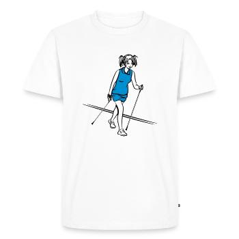 nordic walking fille - T-shirt Premium bio Homme - blanc - Devant - Nico (187cm)