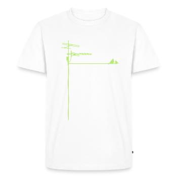 antennas birds roof Sendemast Data City - Men's Premium Organic T-Shirt - white - Front - Nico (187cm)