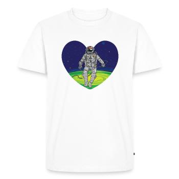 Outer space heart - Men's Premium Organic T-Shirt - white - Front - Nico (187cm)