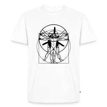 Leonado da Vinci Vitruvian Man - Men's Premium Organic T-Shirt - white - Front - Nico (187cm)