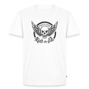 JDM Skull 2 | T-shirts JDM - T-shirt Premium bio Homme - blanc - Devant - Nico (187cm)