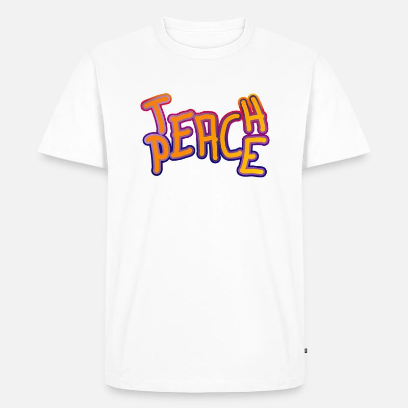 teach peace - Männer Premium Bio T-Shirt - Weiß