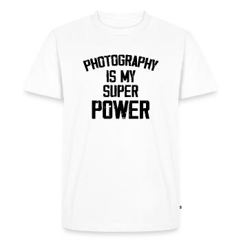 Photography Is My Super Power - Funny - Men's Premium Organic T-Shirt - white - Front - Nico (187cm)