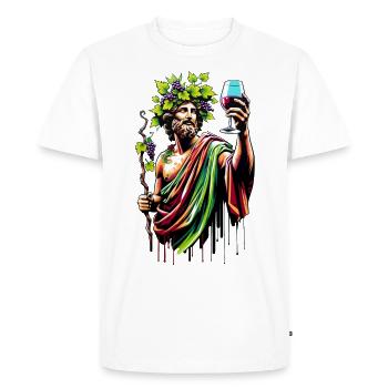 Bacchus | Dieu du vin | Soulève les bonnets - T-shirt Premium bio Homme - blanc - Devant - Nico (187cm)