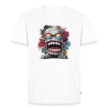 Graffiti Monster in Urban Street Art Design - Men's Premium Organic T-Shirt - white - Front - Nico (187cm)