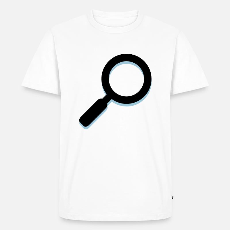 Lupe - Männer Premium Bio T-Shirt - Weiß