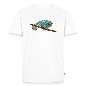 Chameleon - Men's Premium Organic T-Shirt - white - Front - Nico (187cm)