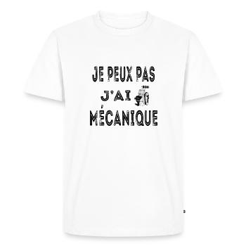 T shirt personnalisé pour mécanicien, voiture,auto - T-shirt Premium bio Homme - blanc - Devant - Nico (187cm)