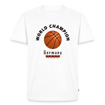Champion du monde de basket-ball en Allemagne 2023 - T-shirt Premium bio Homme - blanc - Devant - Nico (187cm)