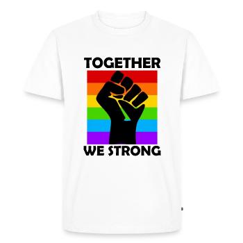 Drapeau arc-en-ciel LGBTQ - T-shirt Premium bio Homme - blanc - Devant - Nico (187cm)