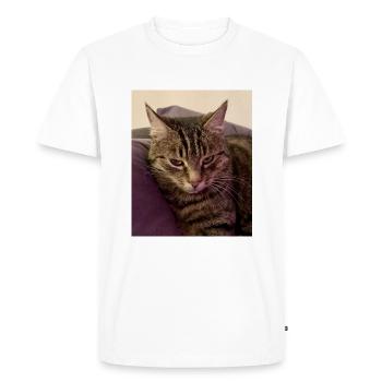 The angry cat - Men's Premium Organic T-Shirt - white - Front - Nico (187cm)