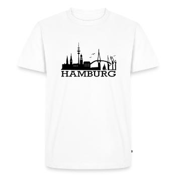 Hambourg horizon - T-shirt Premium bio Homme - blanc - Devant - Nico (187cm)