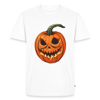 Halloween Pumpkin - Men's Premium Organic T-Shirt - white - Front - Nico (187cm)