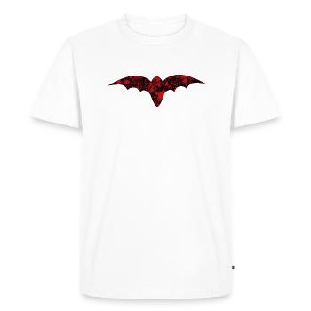 Éclaboussures de sang de chauve-souris d’Halloween - T-shirt Premium bio Homme - blanc - Devant - Nico (187cm)