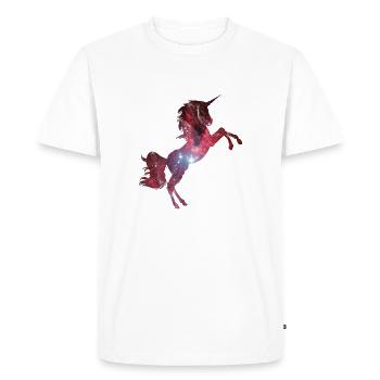 Unicorn Space Washed - Men's Premium Organic T-Shirt - white - Front - Nico (187cm)
