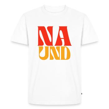 So what - in 70s hippie style - Men's Premium Organic T-Shirt - white - Front - Nico (187cm)
