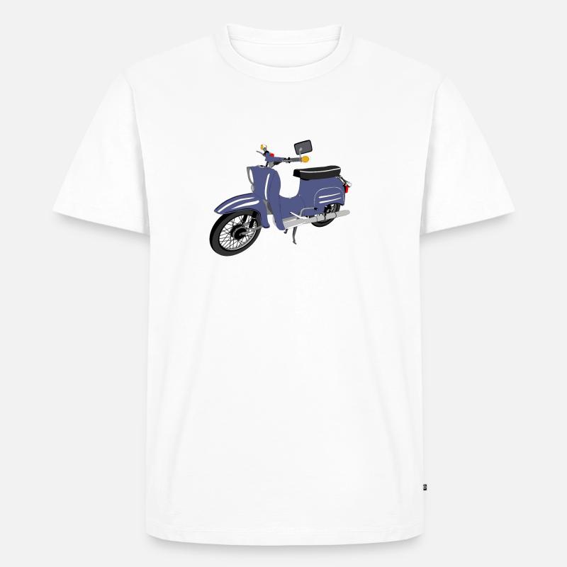 Simson Schwalbe blau - Männer Premium Bio T-Shirt - Weiß
