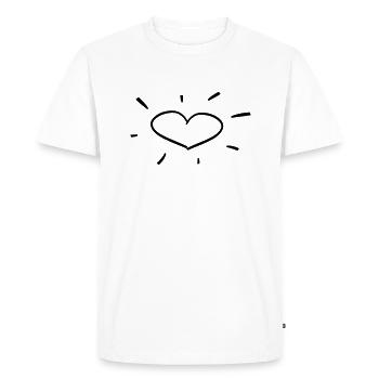 Cœur dessiné à la main - T-shirt Premium bio Homme - blanc - Devant - Nico (187cm)