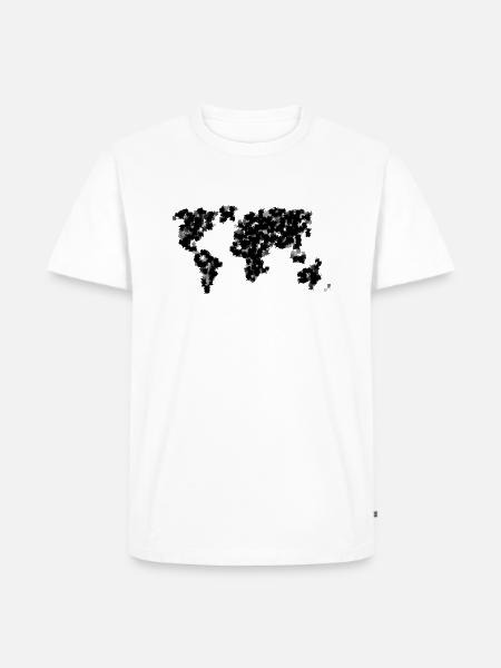 Weltkarte im Laub-Design - Männer Premium Bio T-Shirt - Weiß