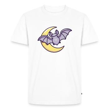 The Bat and the moon - Men's Premium Organic T-Shirt - white - Front - Nico (187cm)