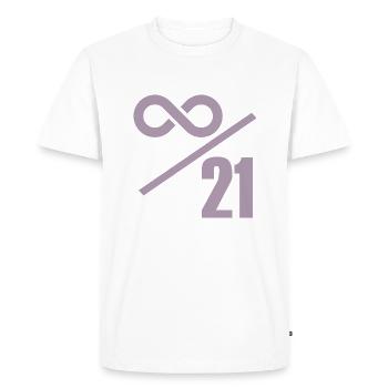Bitcoin 21 Million Limit – Infinitely Valuable - Men's Premium Organic T-Shirt - white - Front - Nico (187cm)