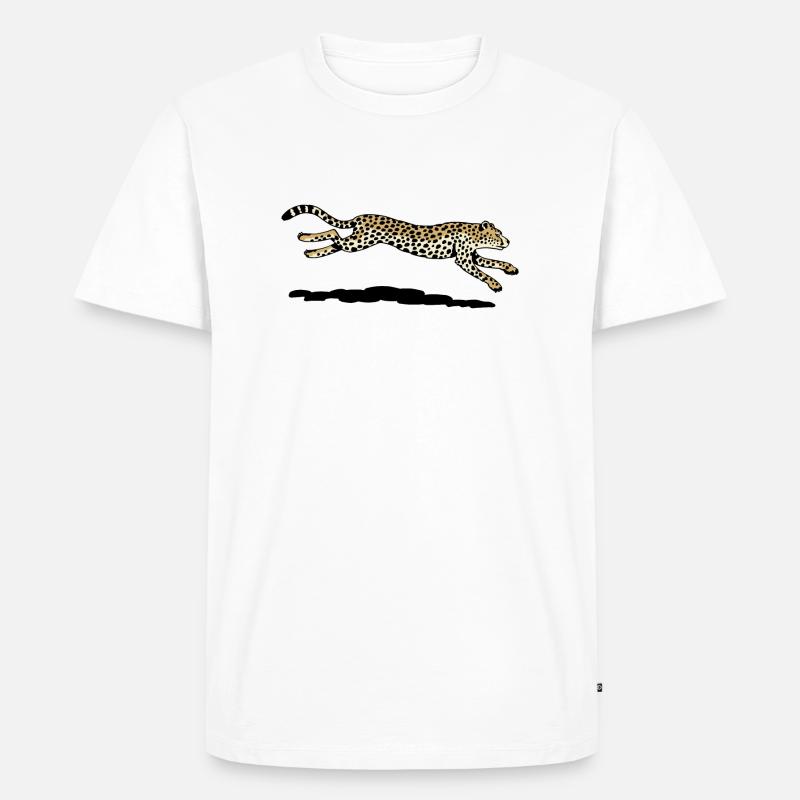 Gepard - Männer Premium Bio T-Shirt - Weiß