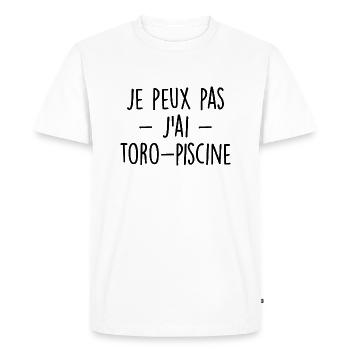 Je Peux Pas J'ai Toro-piscine - T-shirt Premium bio Homme - blanc - Devant - Nico (187cm)