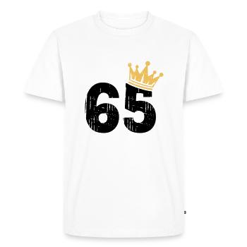 65 Couronne 65e anniversaire 65 ans - T-shirt Premium bio Homme - blanc - Devant - Nico (187cm)