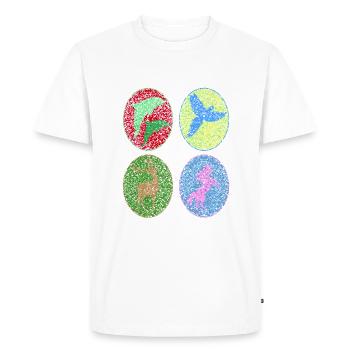 Dauphin, Perroquet, Licorne, Cerf, Figure d’ombre - T-shirt Premium bio Homme - blanc - Devant - Nico (187cm)
