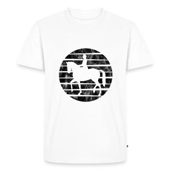 Dressage Cavalier de dressage Cheval d’équitation - T-shirt Premium bio Homme - blanc - Devant - Nico (187cm)