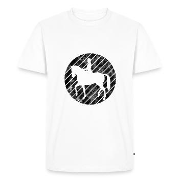 Dressage Cavalier de dressage Cheval d’équitation - T-shirt Premium bio Homme - blanc - Devant - Nico (187cm)