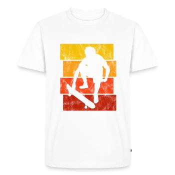 Skateboarder Skateboard Skater Skate Skateing - T-shirt Premium bio Homme - blanc - Devant - Nico (187cm)