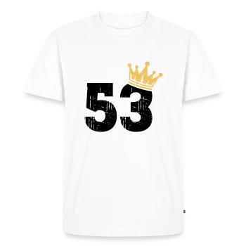 53 Couronne 53e anniversaire 53 ans - T-shirt Premium bio Homme - blanc - Devant - Nico (187cm)