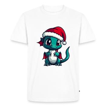 Dragon Christmas - Men's Premium Organic T-Shirt - white - Front - Nico (187cm)