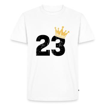 23 Crown 23e anniversaire 23 ans - T-shirt Premium bio Homme - blanc - Devant - Nico (187cm)