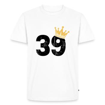 39 Crown 39th Birthday 39 Years - Men's Premium Organic T-Shirt - white - Front - Nico (187cm)