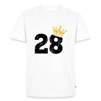 28 Crown 28th Birthday 28 Years - Men's Premium Organic T-Shirt - white - Front - Nico (187cm)