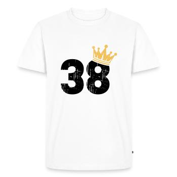 38 Crown 38e anniversaire 38 ans - T-shirt Premium bio Homme - blanc - Devant - Nico (187cm)