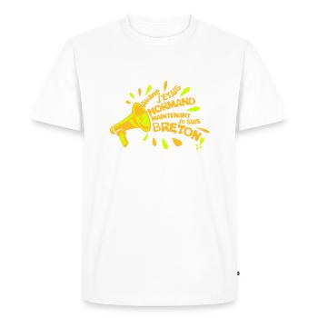 avant normand maintenant breton megaphone - T-shirt Premium bio Homme - blanc - Devant - Nico (187cm)