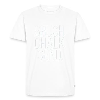 Brosse. Craie. Envoyer. - T-shirt Premium bio Homme - blanc - Devant - Nico (187cm)