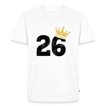 26 Couronne 26e anniversaire 26 ans - T-shirt Premium bio Homme - blanc - Devant - Nico (187cm)