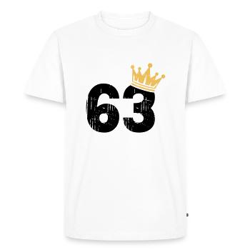 63 Couronne 63e anniversaire 63 ans - T-shirt Premium bio Homme - blanc - Devant - Nico (187cm)