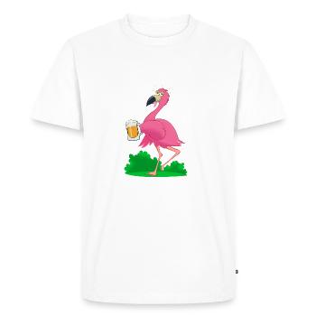 Le flamant ivrogne - T-shirt Premium bio Homme - blanc - Devant - Nico (187cm)