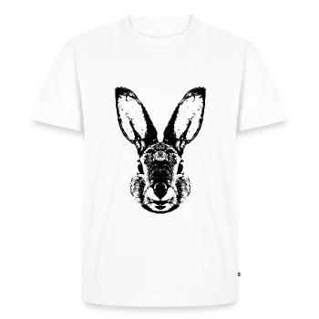 Lièvre / Lapin / Lapin / Lapin - T-shirt Premium bio Homme - blanc - Devant - Nico (187cm)