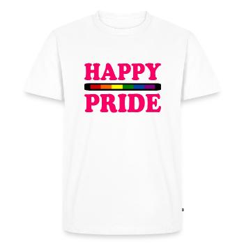 Happy pride - Men's Premium Organic T-Shirt - white - Front - Nico (187cm)