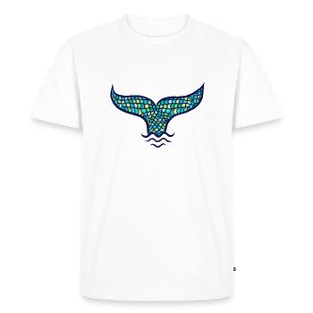 Mermaid fin whale fin, Mermaid - Men's Premium Organic T-Shirt - white - Front - Nico (187cm)