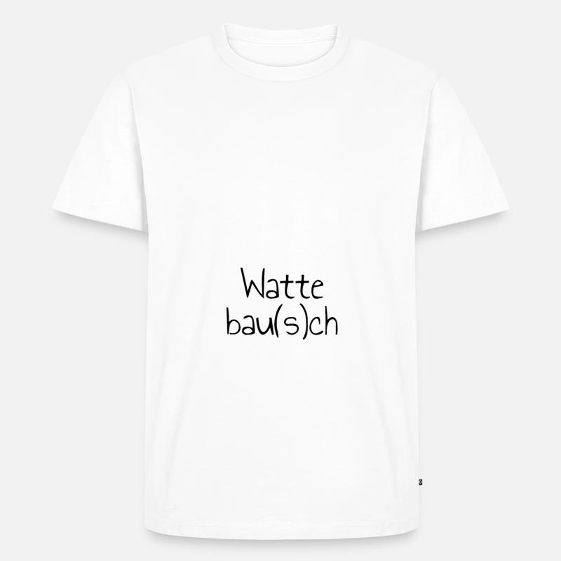 Wattebau(s)ch Bauch - Männer Premium Bio T-Shirt - Weiß