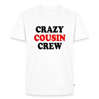 Crazy cousin crew - Men's Premium Organic T-Shirt - white - Front - Nico (187cm)